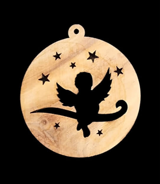 angel shaped crafts city Christmas wood ornament from bethlehem