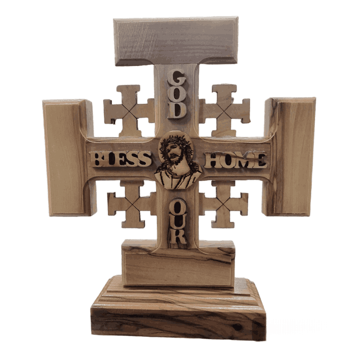 crusaders or jerusalem cross made of olive wood