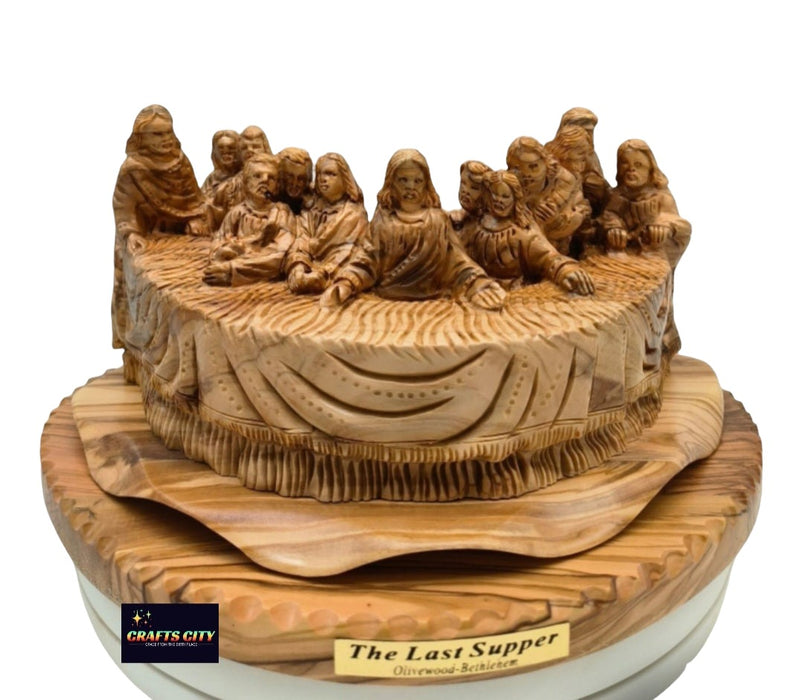 wood carved last supper Featuring Jesus and his disciples, this panel is a woodcut of the Last Supper.